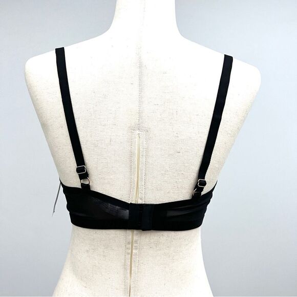 NWT Auden Sheer Mesh Unlined Demi Coverage Underwire Bra 34D Black - Picture 9 of 11